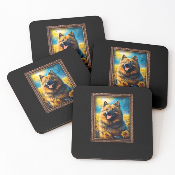 Item preview, Eurasier Sunflower Painting Adorable Dog designed and sold by rafaeltto.