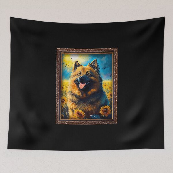 Item preview, Eurasier Sunflower Painting Adorable Dog designed and sold by rafaeltto.
