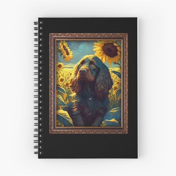 Item preview, Field Spaniel Sunflower Painting Adorable Dog designed and sold by rafaeltto.