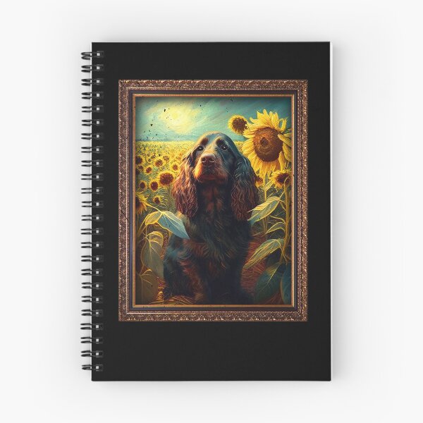Item preview, Field Spaniel Sunflower Painting Adorable Dog designed and sold by rafaeltto.