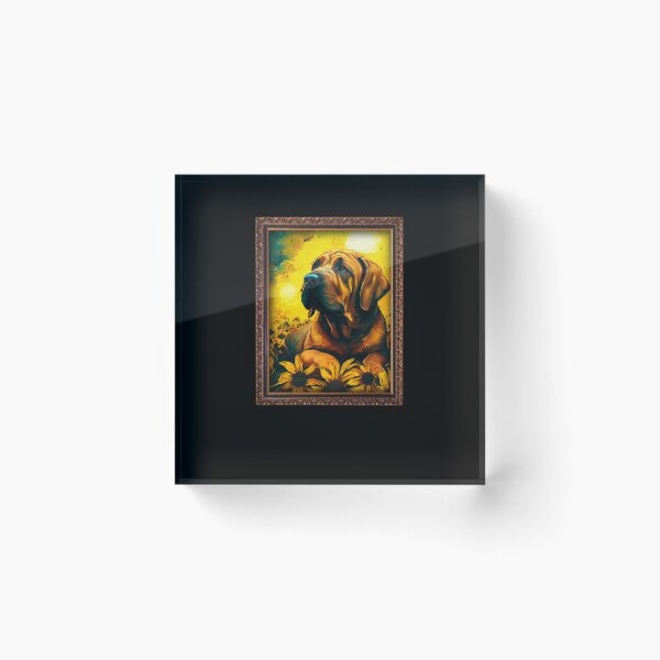 Item preview, Fila Brasileiro Sunflower Painting Adorable Dog designed and sold by rafaeltto.