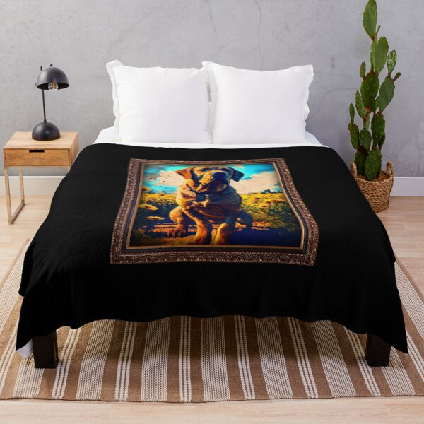 Item preview, Fila Brasileiro Sunflower Painting Adorable Dog designed and sold by rafaeltto.