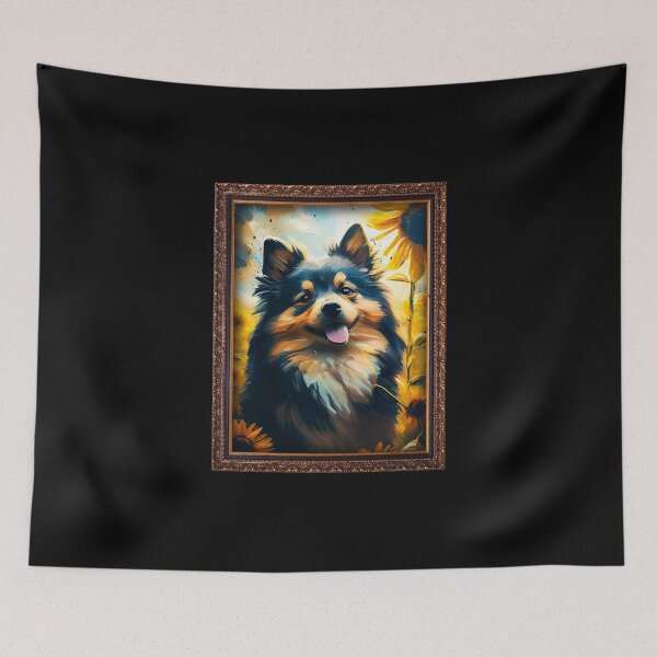 Item preview, Finnish Lapphund Sunflower Painting Adorable Dog designed and sold by rafaeltto.