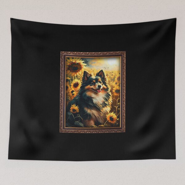 Item preview, Finnish Lapphund Sunflower Painting Adorable Dog designed and sold by rafaeltto.