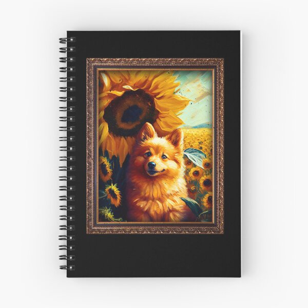 Item preview, Finnish Spitz Sunflower Painting Adorable Dog designed and sold by rafaeltto.