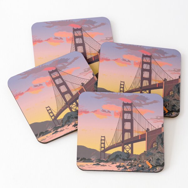 Item preview, Golden gate bridge at golden hour designed and sold by Sirin99.