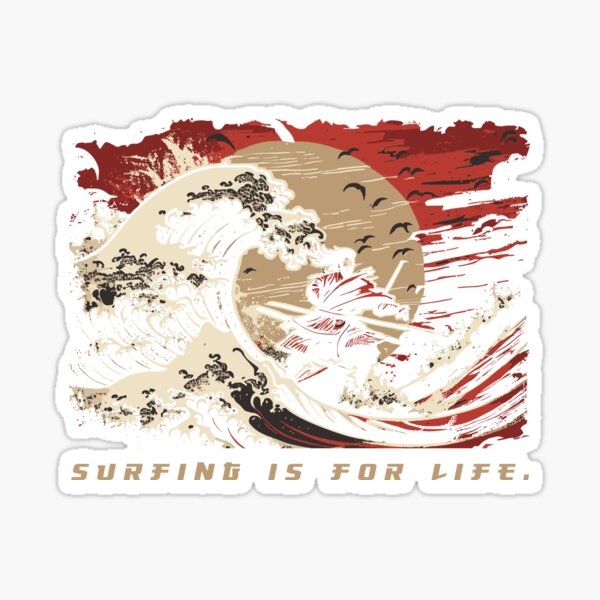 Surfing Sushi Funny Surfer Sojsauce Gift & Present' Sticker