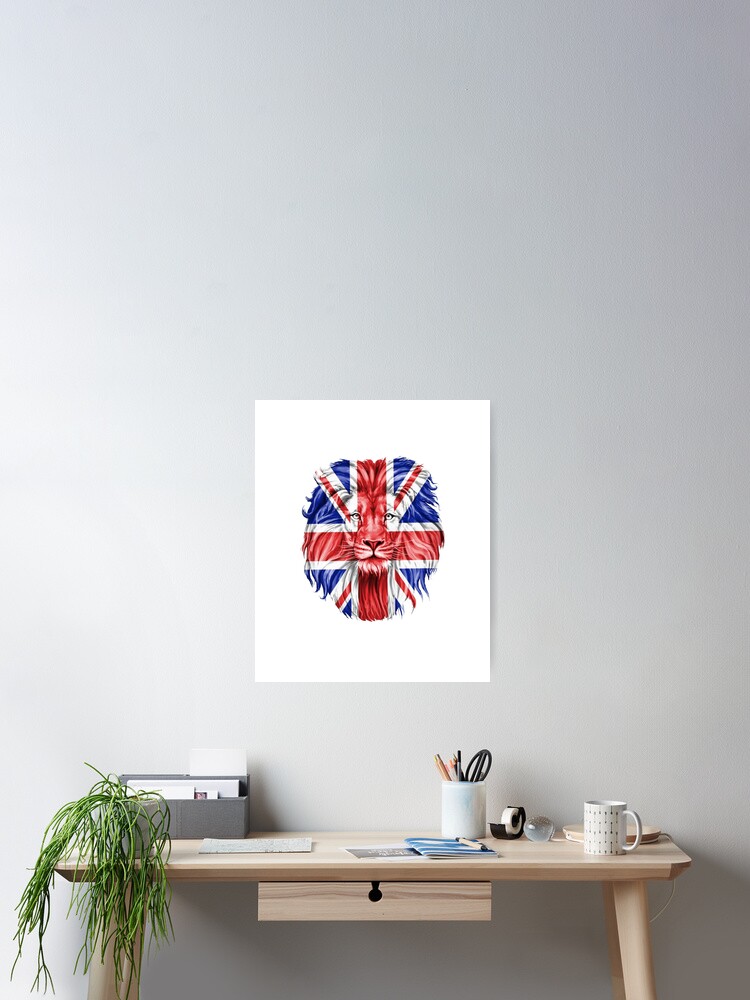 Imagen 2 de 3, Póster con la obra United Kingdom flag lion - Lion Flag Of United Kingdom - Gift For British From United Kingdom, diseñada y vendida por Fun-World.