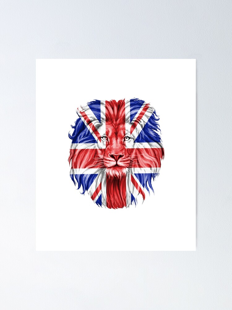 Imagen 1 de 3, Póster con la obra United Kingdom flag lion - Lion Flag Of United Kingdom - Gift For British From United Kingdom, diseñada y vendida por Fun-World.