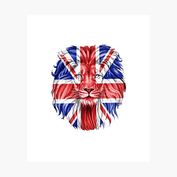 Aperçu de l'œuvre United Kingdom flag lion - Lion Flag Of United Kingdom - Gift For British From United Kingdom créée et vendue par Fun-World.
