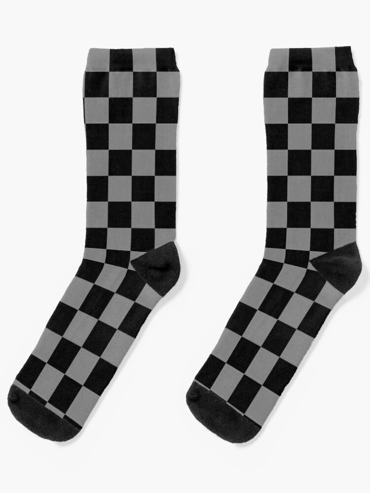 LOUIS VUITTON Damier Check on Black, Gray, & White Socks