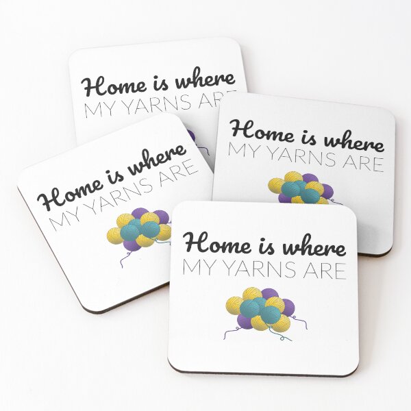 Item preview, Home is where my yarns are, funny text design for crocheters, knitters designed and sold by wondertree.