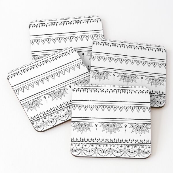 Item preview, South asian patterns black on white designed and sold by Chaoticzarts.
