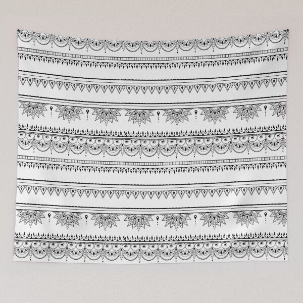 Item preview, South asian patterns black on white designed and sold by Chaoticzarts.