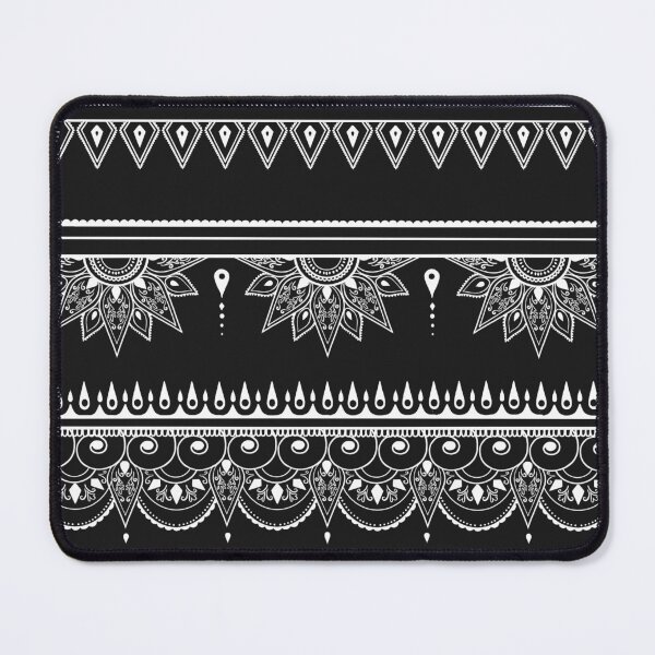 Item preview, South asian patterns white on black designed and sold by Chaoticzarts.