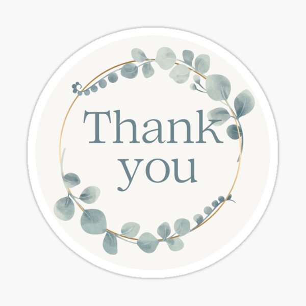 Thank You Sticker - Aesthetic beautiful Design to Show Your Gratitude and  Appreciation Sticker for Sale by InspiredArtByYo