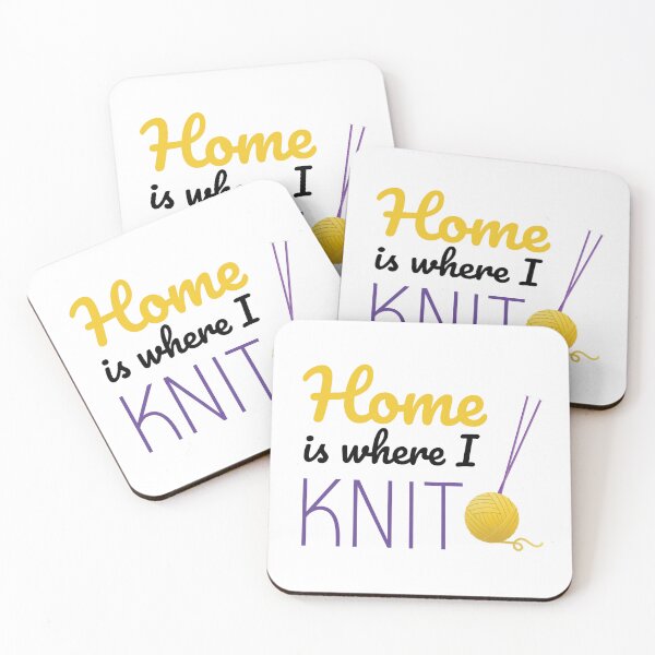 Item preview, Home is where I knit, funny text design for knitters designed and sold by wondertree.