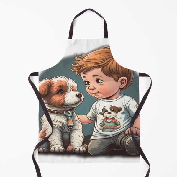 Item preview, A cute boy and a puppy. designed and sold by soongeshop.