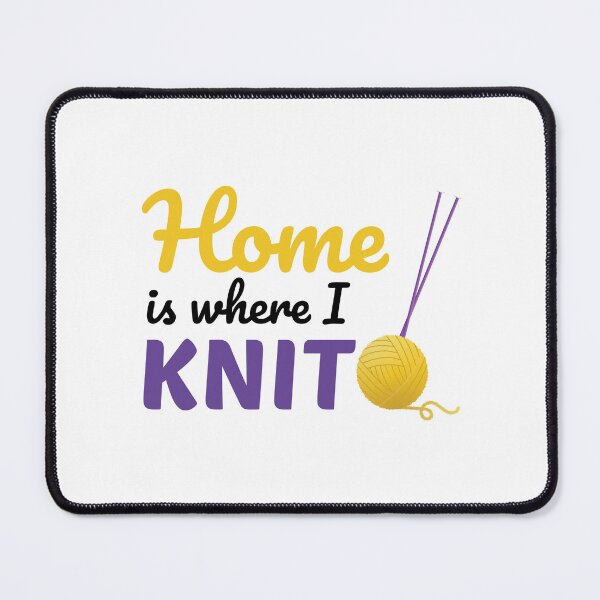 Item preview, Home is where I knit, funny text design for knitters designed and sold by wondertree.