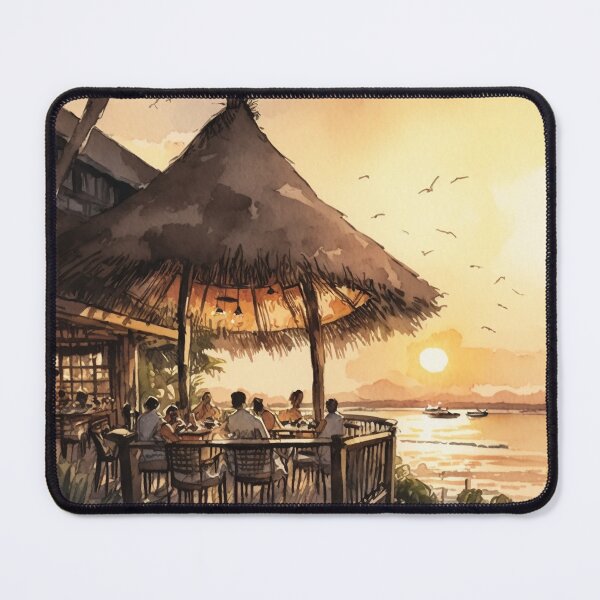Item preview, Sunset Bliss: A Watercolor Ode to Beachfront Dining designed and sold by DiShepherd.