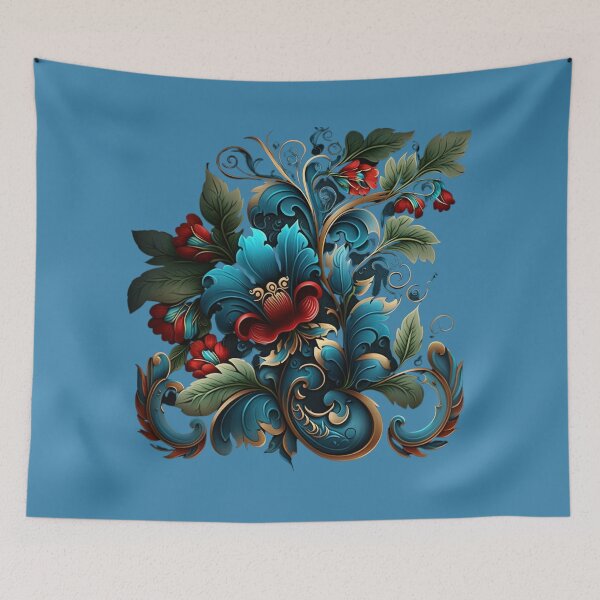 Item preview, Norwegian Blue Telemark Rosemaling designed and sold by bestsalernow.