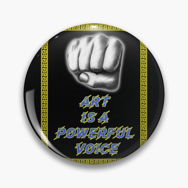 Item preview, 'Art Is a Powerful Voice' Raised Fist Design - Artist Inspirational Quotes designed and sold by Ridiculam Toga.