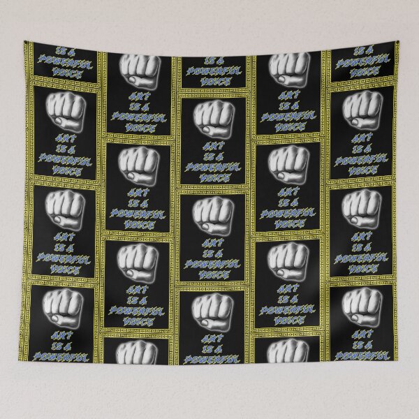 Item preview, 'Art Is a Powerful Voice' Raised Fist Design - Artist Inspirational Quotes designed and sold by Ridiculam Toga.