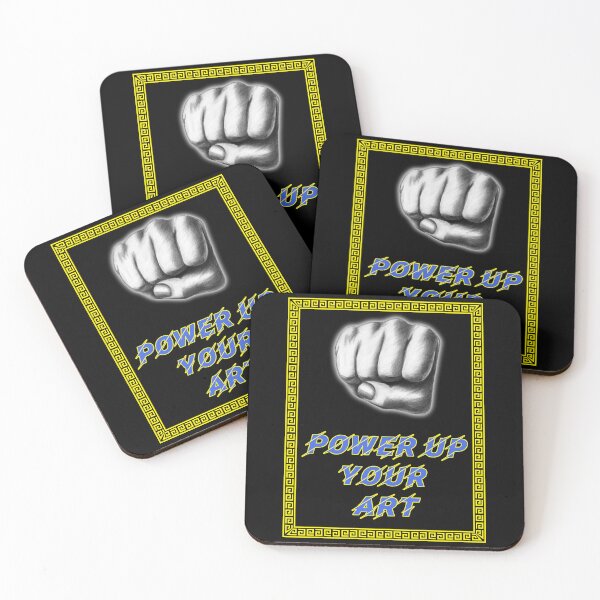 Item preview, 'Power Up Your Art' Raised Fist Design - Artist Inspirational Quotes designed and sold by Ridiculam Toga.