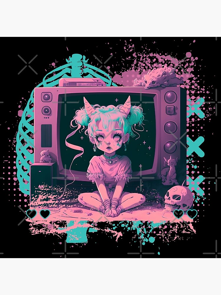 Cute But Psycho I Japanese Anime Girl I Pastel Goth product - Anime -  Sticker