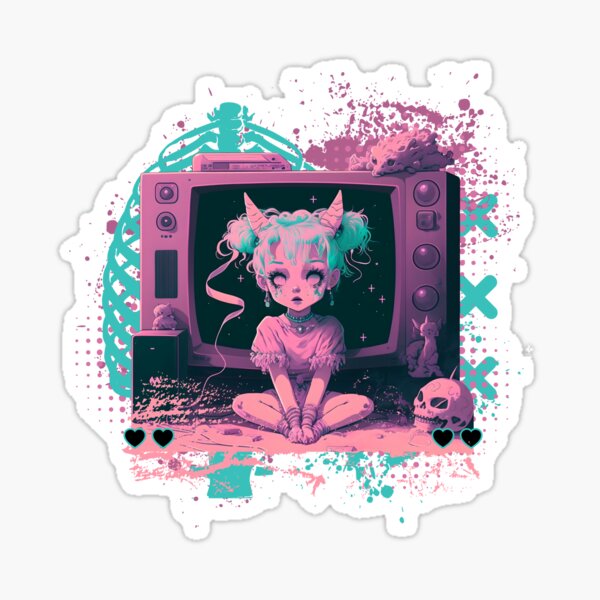 Menhera Anime Girl Yume Kawaii Edgy Pastel Goth Waifu Otaku Sticker by  Mihan Liesl - Pixels