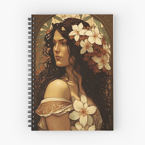 Item preview, Hawaiian Lady with Plumerias designed and sold by ArtNouveauChic.