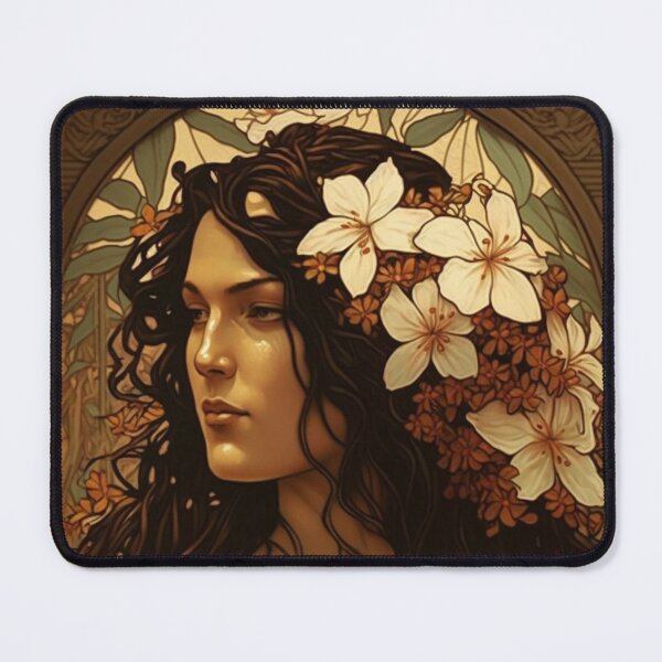 Item preview, Hawaiian Lady with Plumerias designed and sold by ArtNouveauChic.