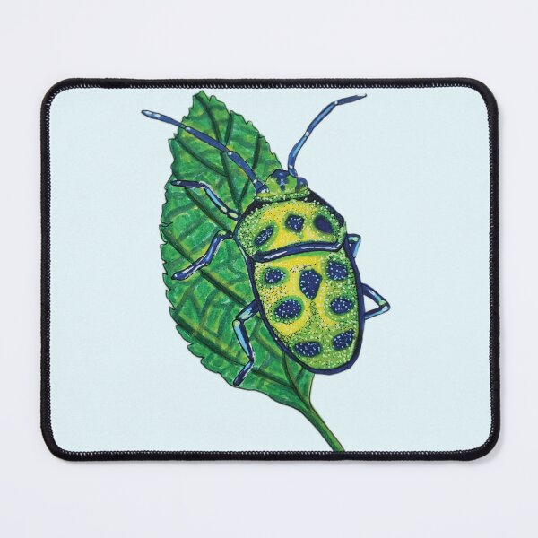 Item preview, Green & Blue Beetle on a Leaf designed and sold by KayleeRoseArt.
