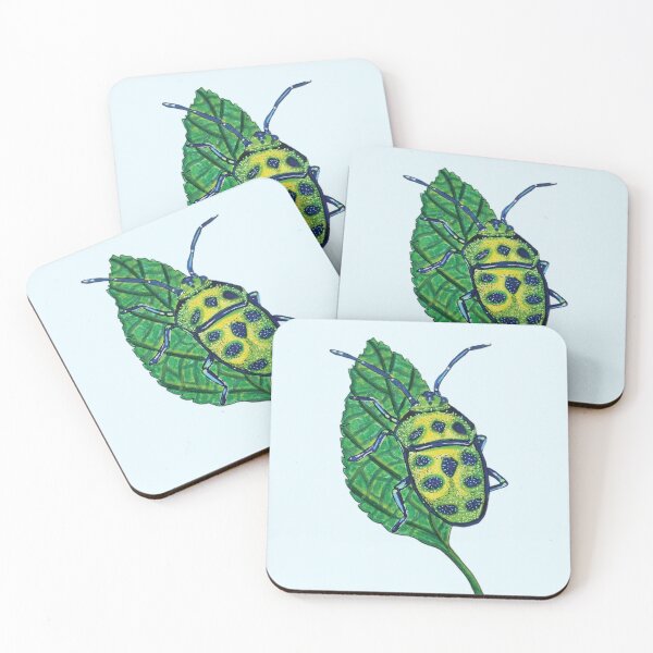 Item preview, Green & Blue Beetle on a Leaf designed and sold by KayleeRoseArt.