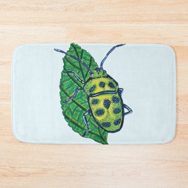 Item preview, Green & Blue Beetle on a Leaf designed and sold by KayleeRoseArt.