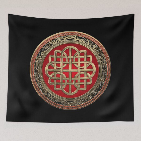 Item preview, Sacred Celtic Gold Knot Cross over Black Velvet designed and sold by Serge Averbukh Art Studio.