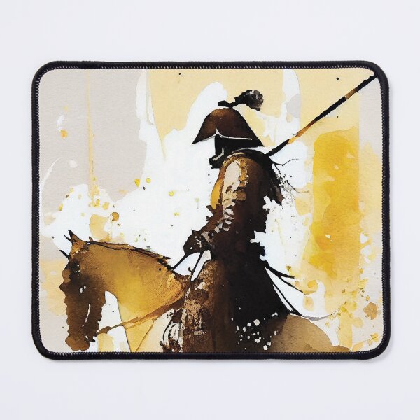 Item preview, Conquistador on Horse Watercolor in Black and Gold designed and sold by ShadowAndSlate.