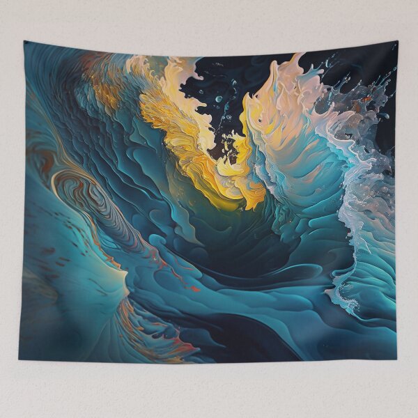 Item preview, TIDAL - Colorful Abstract Wave Art designed and sold by elnixart.