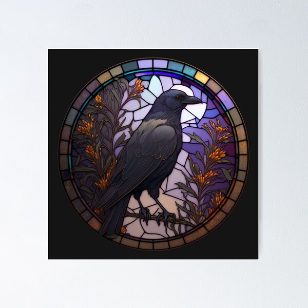 Crow Stained Glass Pattern 