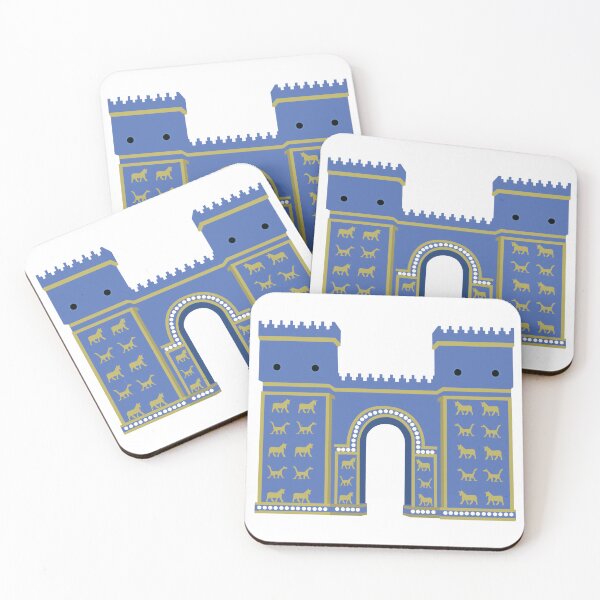 Item preview, Giant Ishtar gate with cyan colour and golden inscriptions. designed and sold by RoselineCrafty.