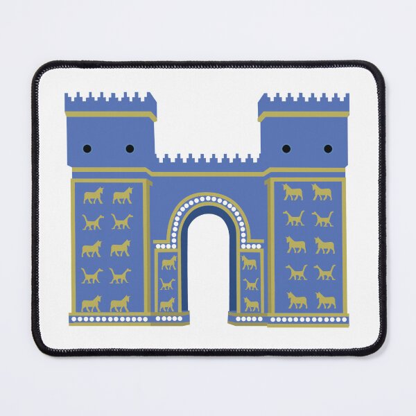 Item preview, Giant Ishtar gate with cyan colour and golden inscriptions. designed and sold by RoselineCrafty.