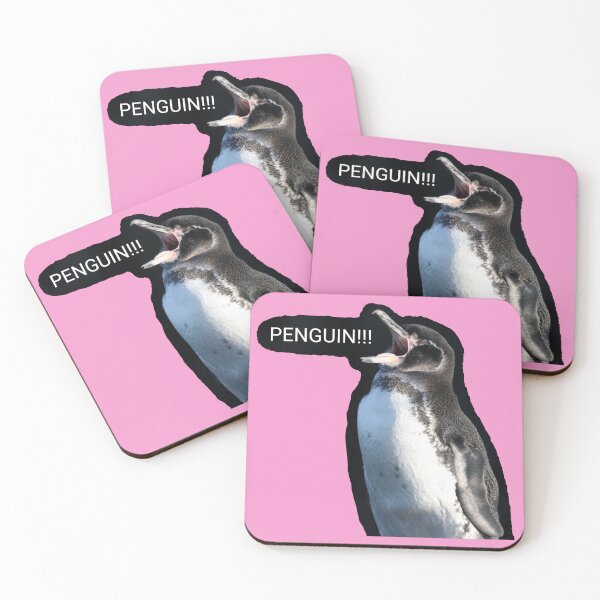 Artikelvorschau, Galapagos Penguin sees a Penguin (Pink #F699CD background) entworfen und verkauft von SBPenguins.