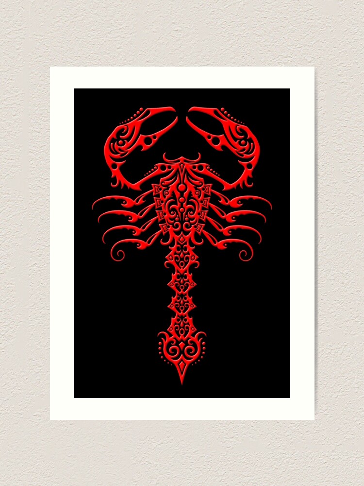 Red and Black Tribal Scorpion