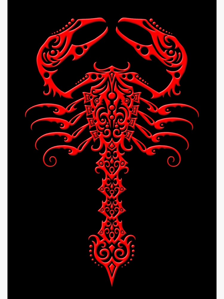 Red and Black Tribal Scorpion