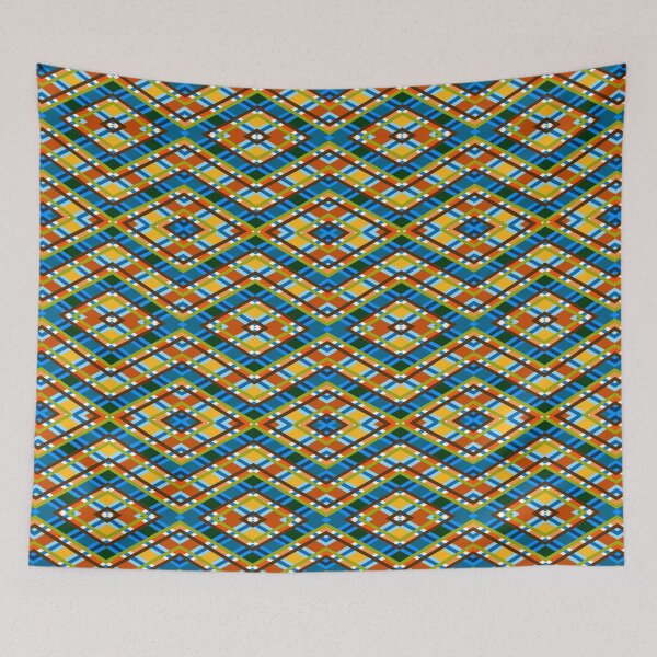 Item preview, Diamond Repeat (Blue and Yellow) designed and sold by David Roland.