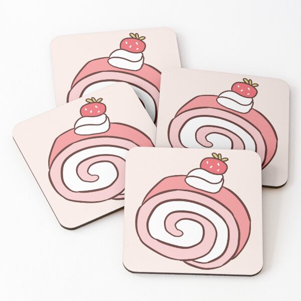 Item preview, Cute strawberry cake roll illustration  designed and sold by Yarafantasyart.