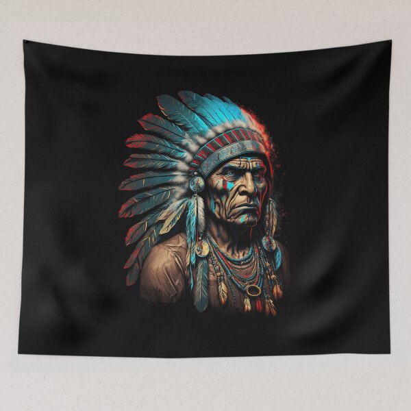 Item preview, Indian chief portrait. Native american designed and sold by royallexworx.