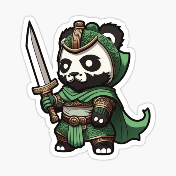Guan Yu legend panda print Sticker