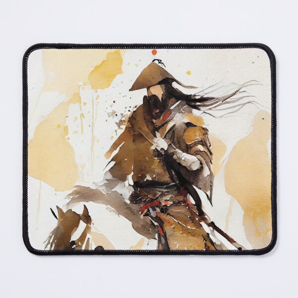 Item preview, Mongol a caballo en acuarela en negro y dorado designed and sold by ShadowAndSlate.