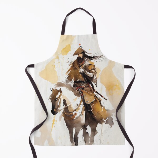 Item preview, Mongol on Horse Watercolor in Black and Gold designed and sold by ShadowAndSlate.